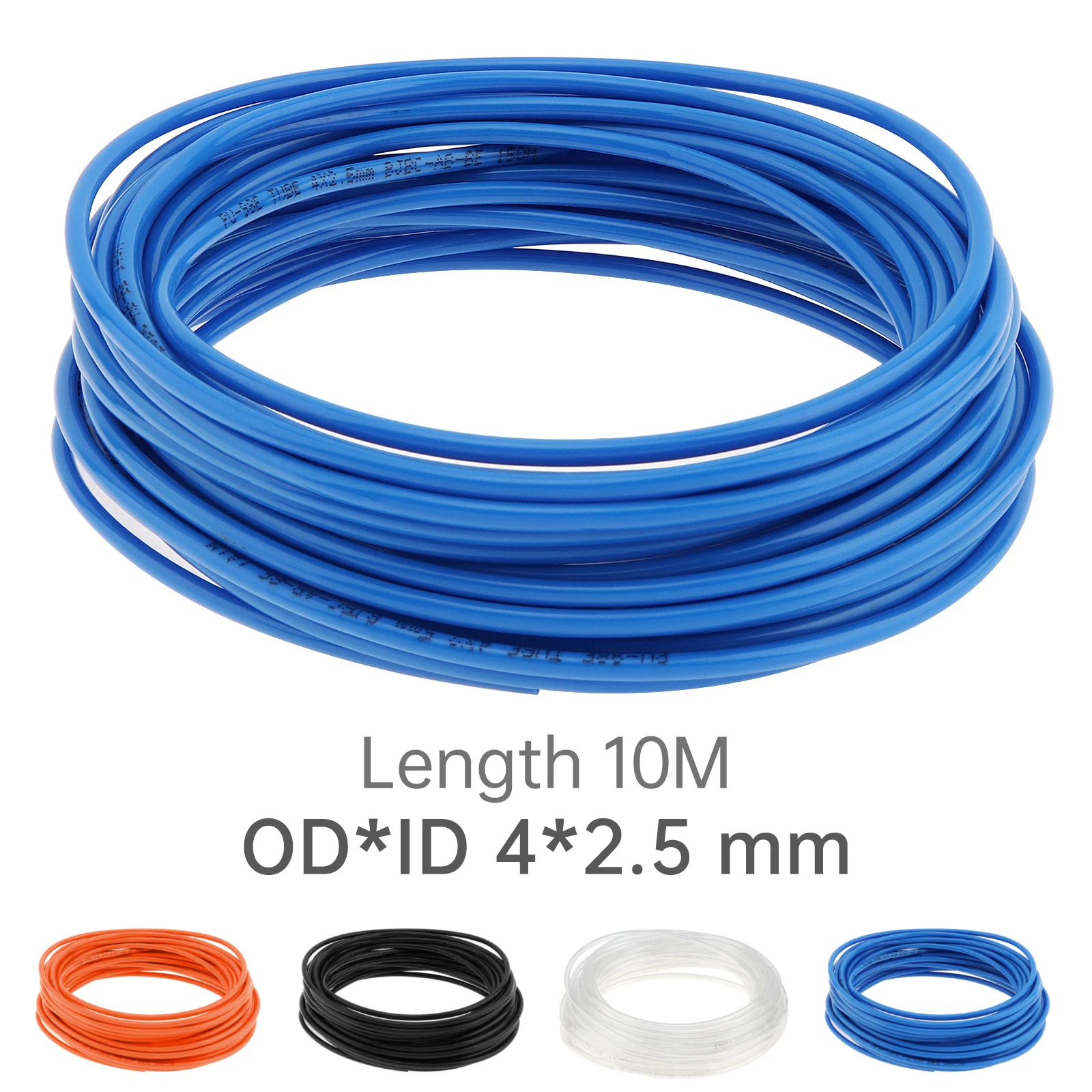 OD ID 4x2.5 mm PU Polyurethane 10M Pneumatic Air Hose Line for Air Compressor Fitting Fluid Transfer Flexible 4x2.5 mm PU Tubing