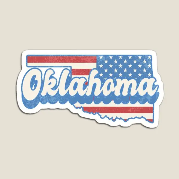 Oklahoma Red White And Blue Magnet Stickers Children Kids Colorful Home Holder Magnetic Refrigerator Baby for Fridge Organizer