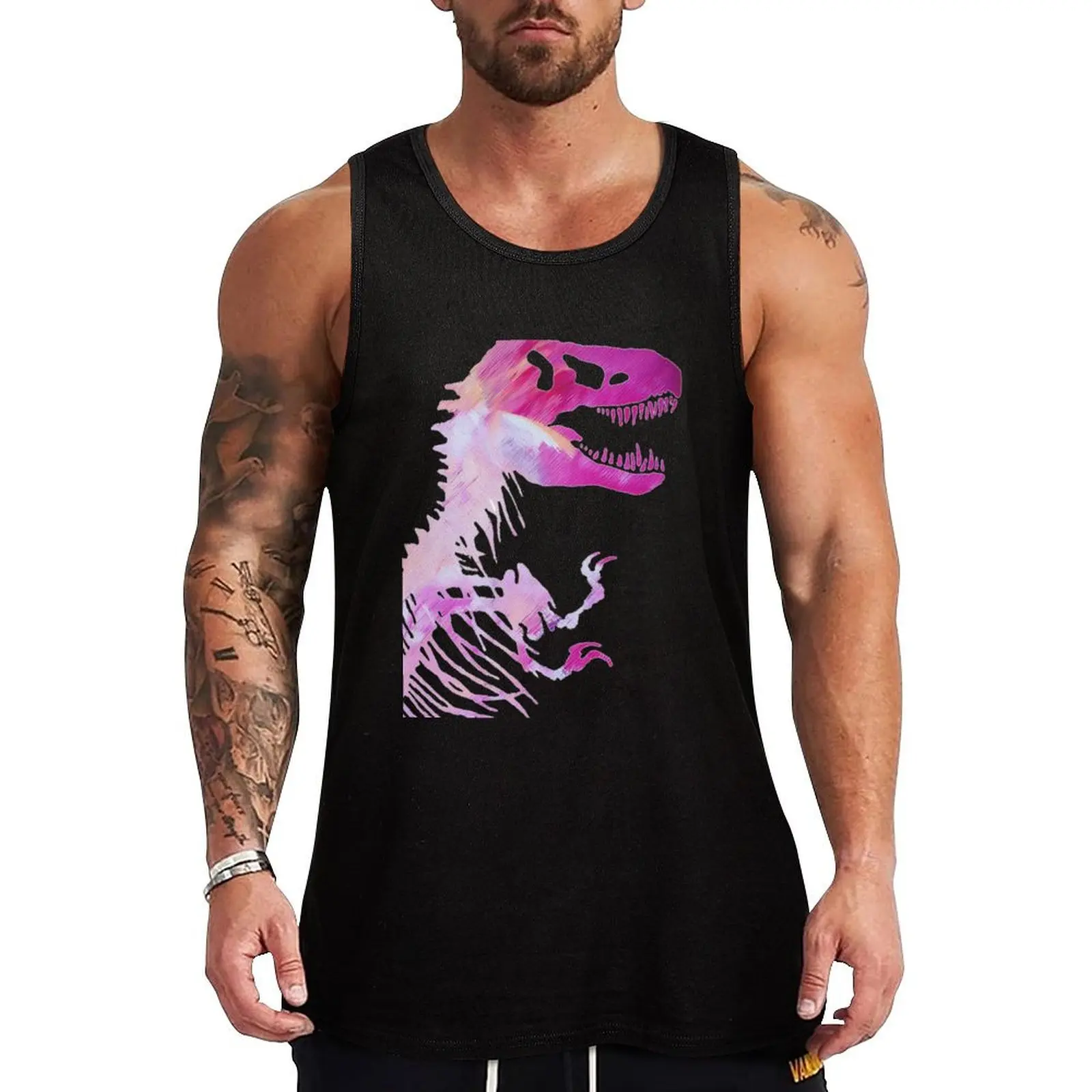 Fabuloso Rex camiseta sin mangas para hombre, ropa de gimnasio ajustada