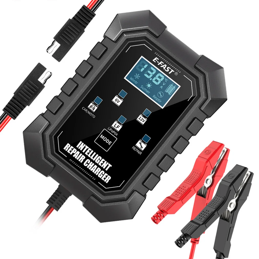 

6V 12V Battery Charger Repairer Automatic Intelligent Recognition with LED Display,Battery Trickle Charger for Car Motorcycle