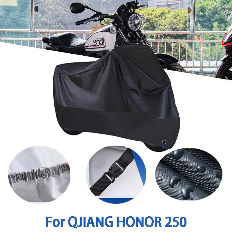 

Полный чехол для мотоцикла QJIANG HONOR 250, автомобильный чехол на открытом воздухе, защита от солнца, пыли, без ушей, утолщенный оксфордский чехол, аксессуары
