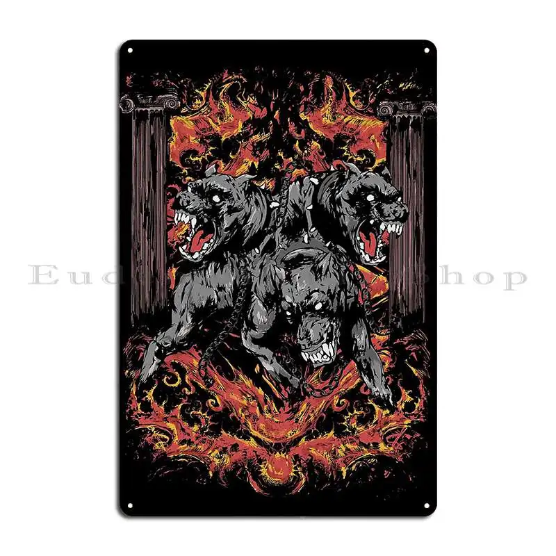 Cerberus Metal Sign Plaques Customized Cinema Bar Mural Tin Sign Poster