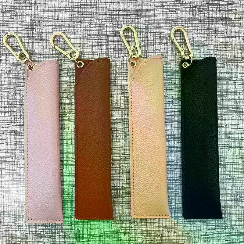 1Pcs Leather Pencil Holder School Pen Storage Bag Pen Case Kawaii Pen Protective Sleeve Small Sign Pen Cover Leather Case Gifts