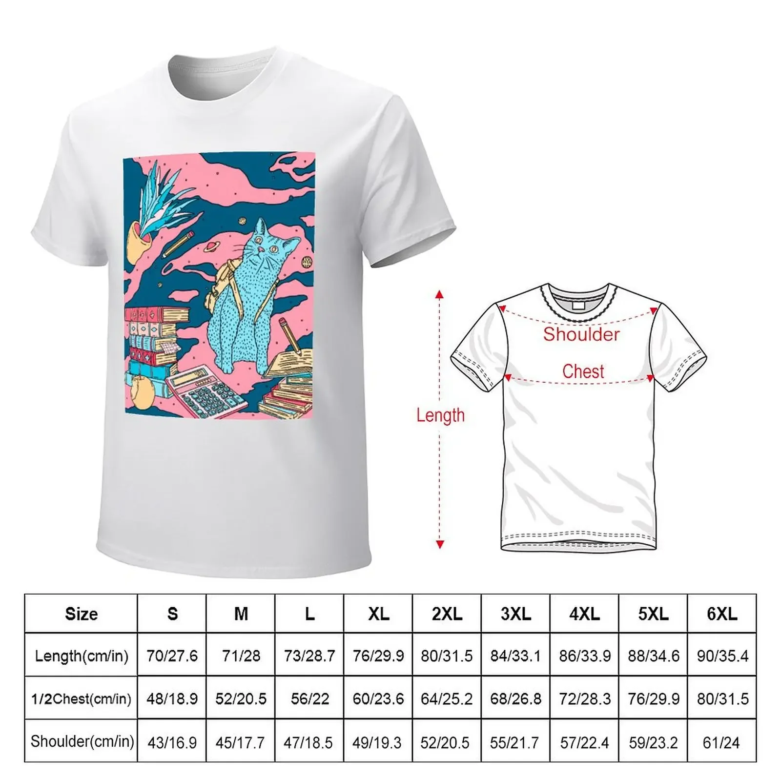 Acid cat study break T-shirt summer tops summer clothes heavy weight t shirts for men