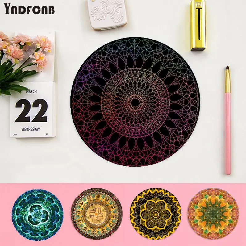 YNDFCNB, nuevo diseño, alfombrilla redonda con Mandalas para ratón, alfombrilla para ordenador, alfombrilla para ratón para juegos, alfombrilla para PC, portátil y Notebook