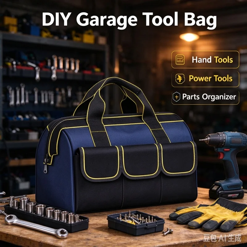 Stocking Stuffers Multifunctional 13-16 Inch Tool Bag, Thick Large Capacity Waterproof Wear-Resistant Tool Kit, Multi-Pocket