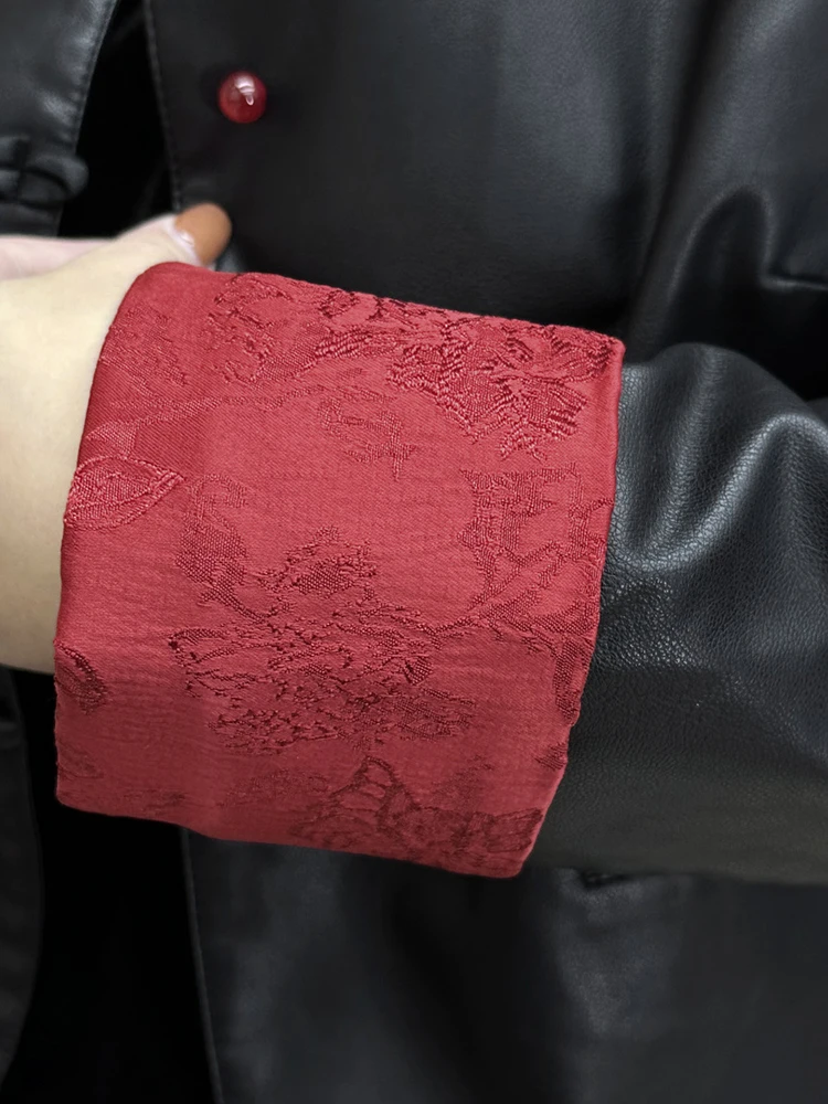 Nuova Giacca in Pelle Cinese da Donna, Design Versatile per il Pendolarismo, Manica Lunga, Vestibilità Regolare, Novità Autunnale