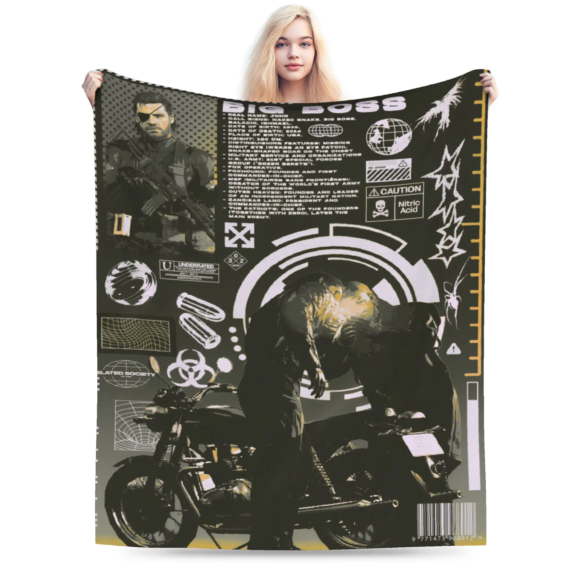 Super Warm Blankets Girls Boys Airplane Travel Metal Gear Solid Game Throw Blanket  Flannel Bedspread For Bedroom Sofa Bed Cover