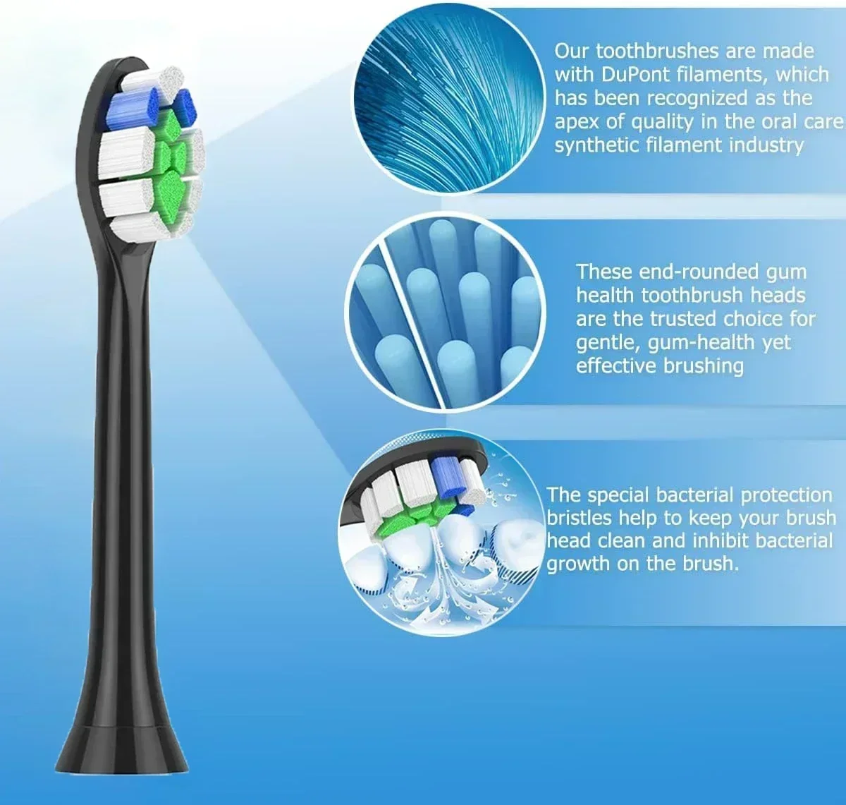 Escova Elétrica Escova de Substituição Cabeças, Compatível com Philips, Sonicare, DiamondClean, HX3, HX6, HX9 Series, HX6064, 8Pcs