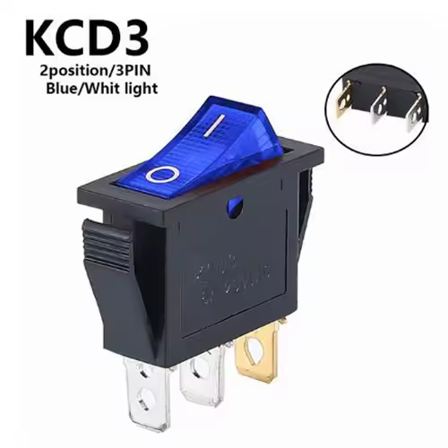 1PCS KCD3 Rocker Switch ON-OFF ON-OFF-ON 2 Position 3Pins Electrical equipment With Light Power Switch 16A 250V / 20A 125V AC - Image 13