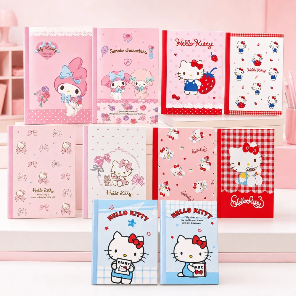 Genuine Hello Kitty A5 Notebook Sanrio Character Journal Book Cute Daily Planner School Office Writing Notebook Gift Stationery