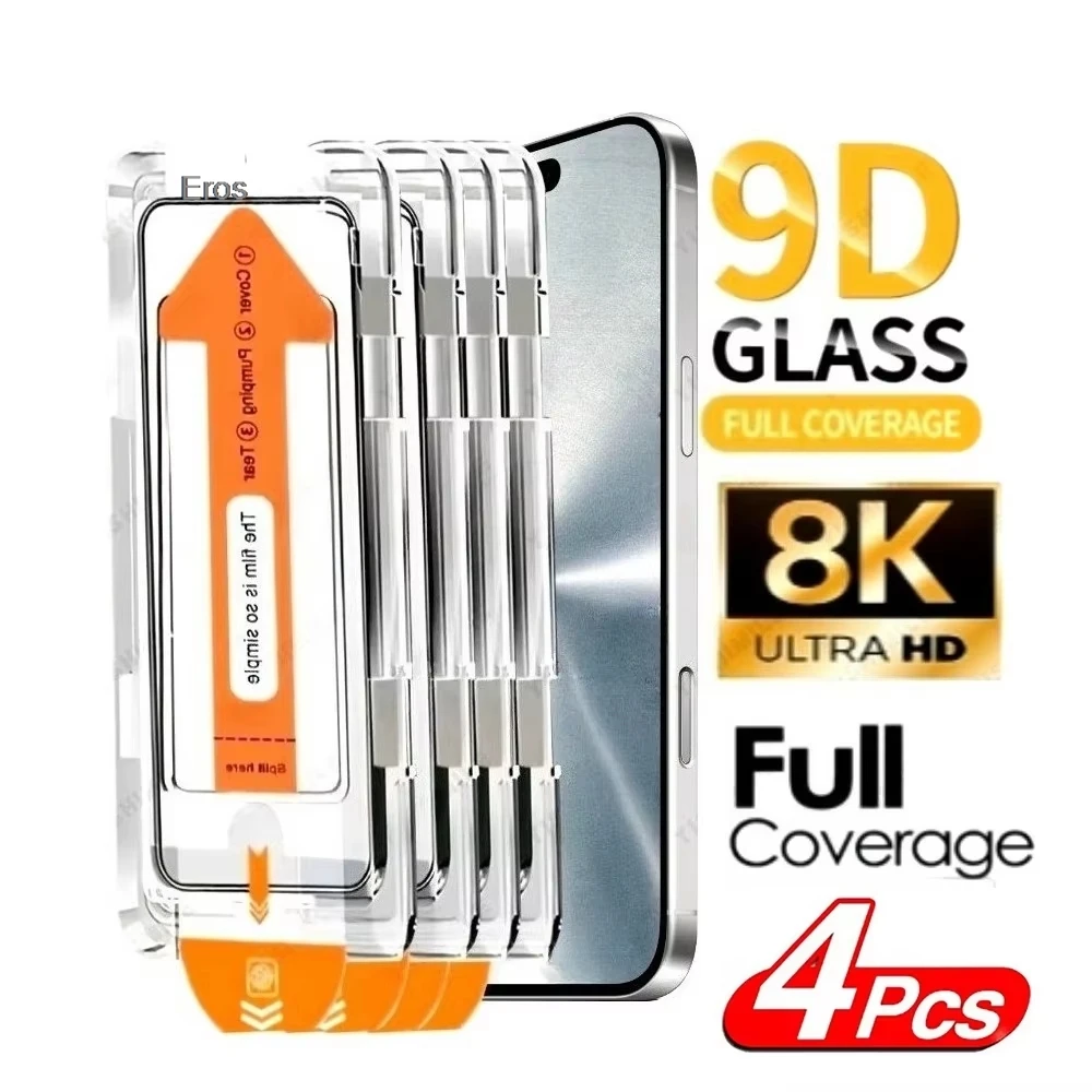 2/4PCS Bubble Free Dust Free HD Tempered Glass For Samsung A57 A56 A55 A35 A36 A16 A17 A26 A24 A15 A14 A13 A12 A71 A72 A73 A54