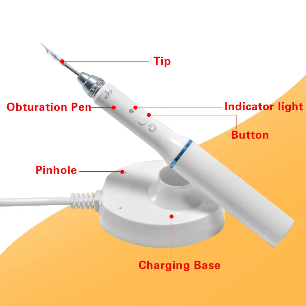 EXP Dental Gutta Percha Obturation System with 2 Tips Wireless Endo Gutta Percha Obturation Pen Root Canal Therapy Heating Tool