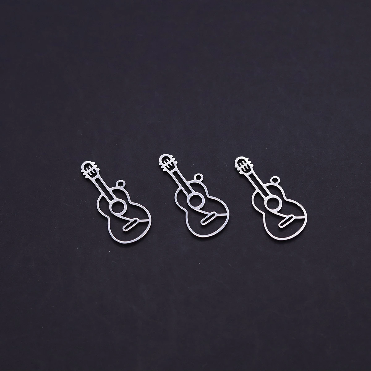 3pcs Musical Instrument Guitar Stainless Steel Charms For Jewelry Making Necklace Bracelet DIY Pendant Wholesale