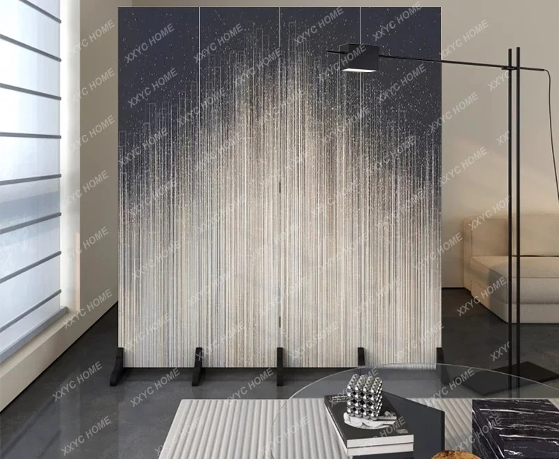 Black light luxury lines, modern and simple living room screen partition