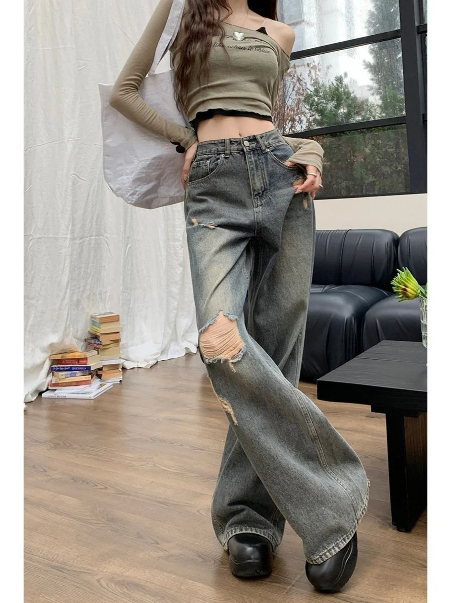 

Jeans Extensible Femmes Women' S Clothes Button Fly Zipper Closure Belted Buckle Adjustable Waistband Female Denim Fashion Basic