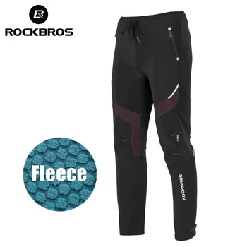ROCKBROS Fietsen Winterfietsbroek Outdoor Sport Waterdichte thermische fleecebroek Fietsuitrusting Panty Hardloopfietsbroek