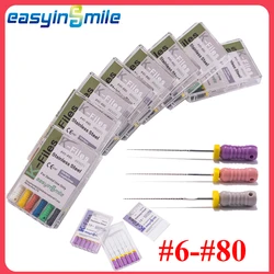 10Pks Endodoncia Endo K Files #6 #8 #10 #15 #20 #25 #30 #15-40 #45-80 Dental Stainless Root Canal Hand Durable 25MM Easyinsmile