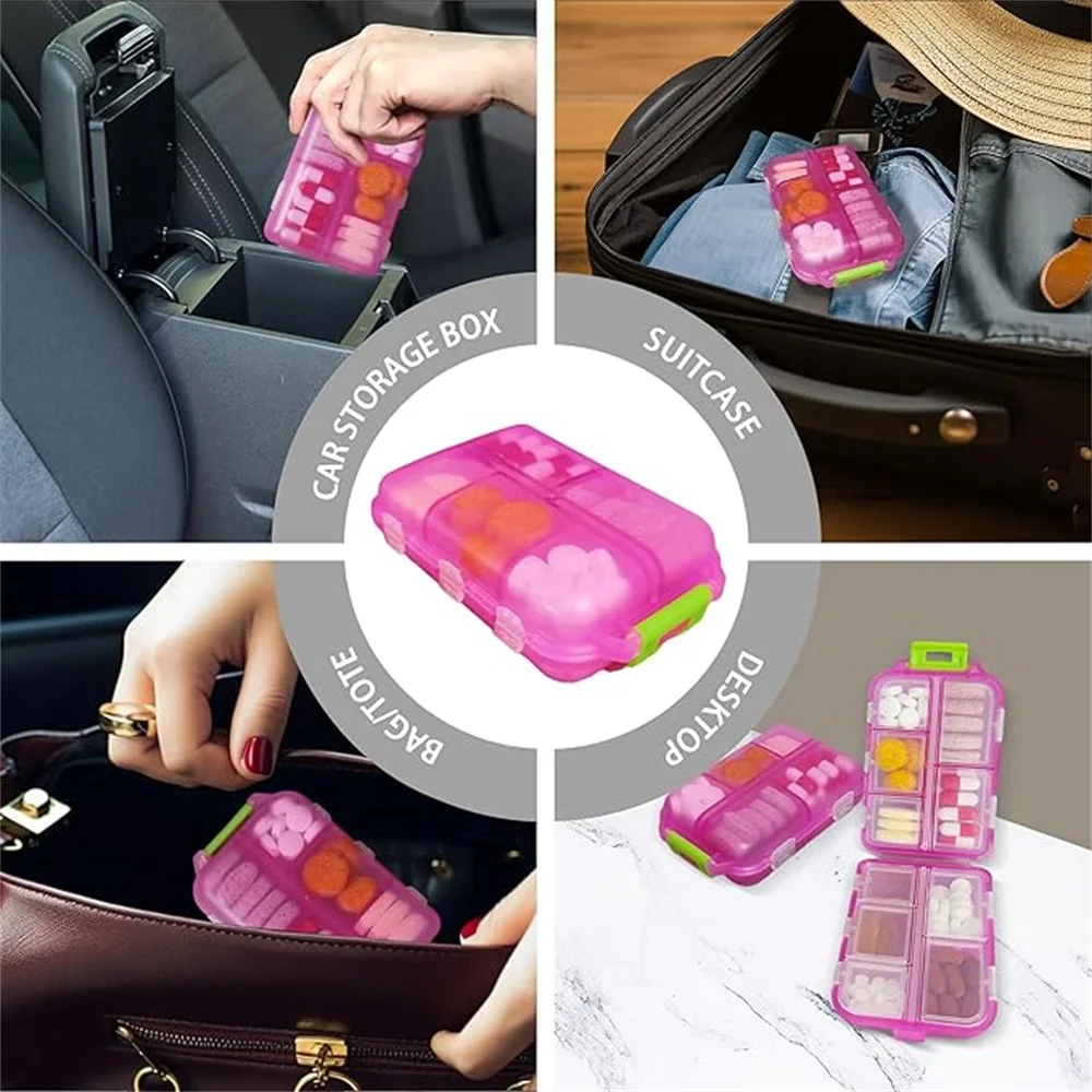 1PC With Tags Pill Case Portable Small Weekly Travel Pill Organizer Portable Pocket Pill Box For Vitamin Container Medicine Box