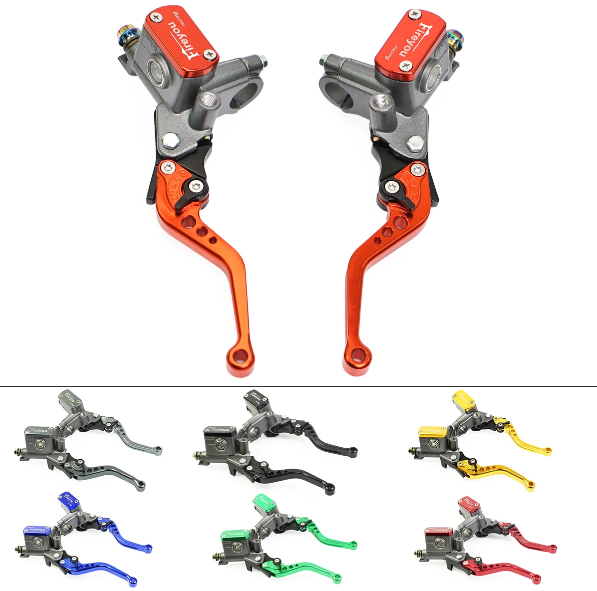 One Pair 14mm Piston Moto Bike Hydraulic Clutch Lever Right Hand Brake Master Cylinder Pump Lever 22mm Universal Street Pit Bike