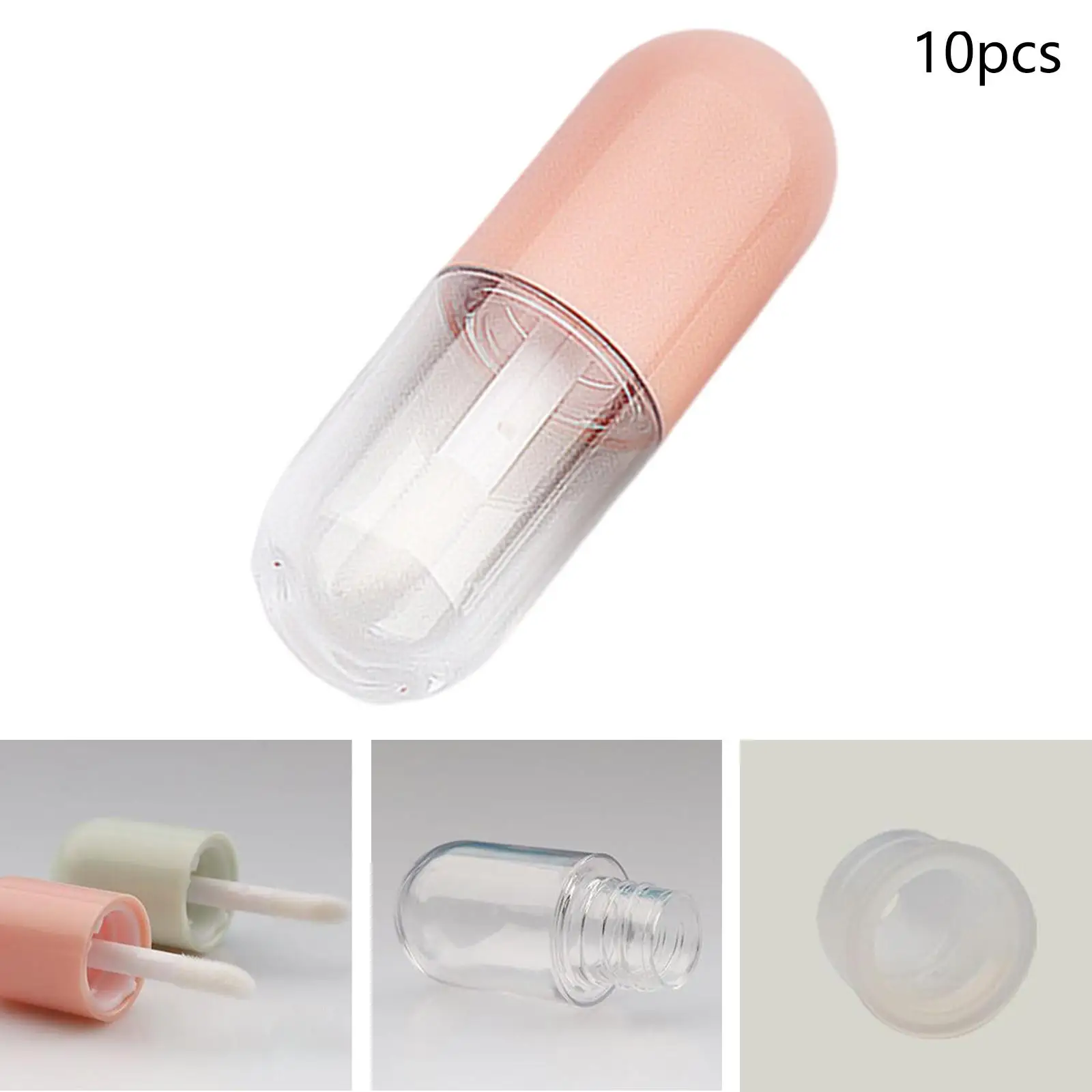 Lindo claro 5ml brillo de labios contenedor bálsamo tubo cápsula portátil botella reutilizable de plástico para juego de cosméticos