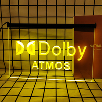 Dolby Atmos-Retro LED Neon Sign Home Decor with Vintage Plaques and Posters for Room Office Farmhouse