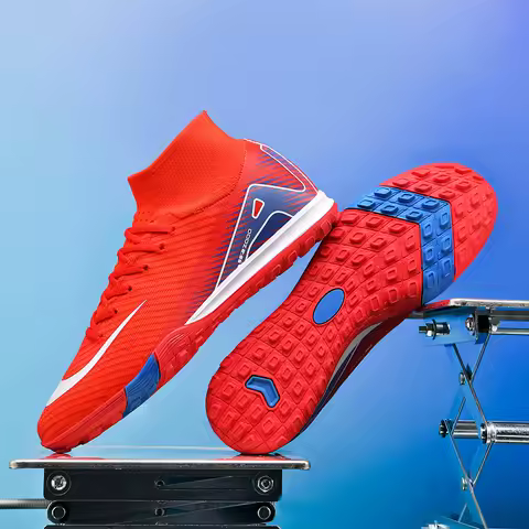 New Men Soccer Shoes Cleats Match Outdoor Long Spikes Football Boots Boys Adult Training Sport Non Slip Breathable Comfortable