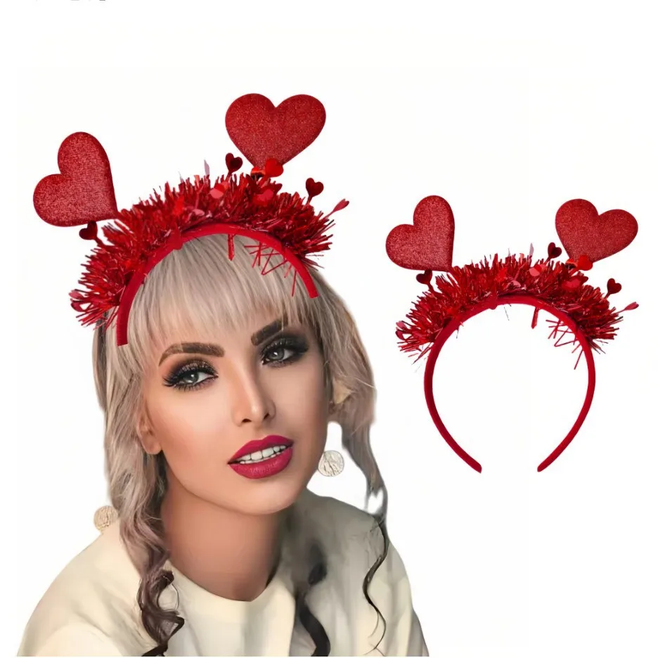 

Cross-border Fashion Valentine's Day Heart-s Hair Sequins High-Quality Hair Accessories Party Atmosphere Decoration Girls Gifts