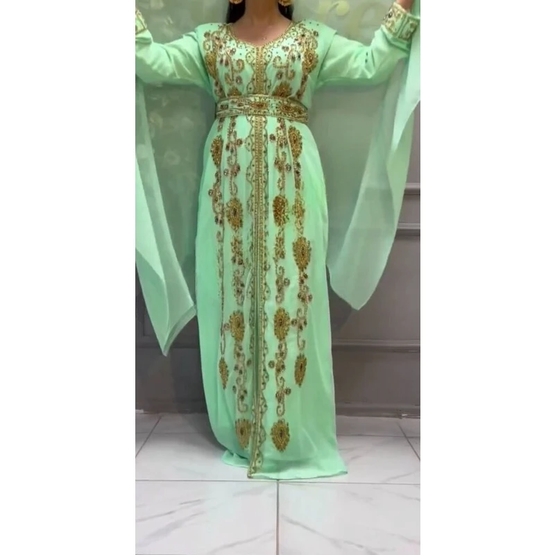 Moroccan Kaftano Wedding Dress Hand Collection Abaya Woman Dubai Decorated