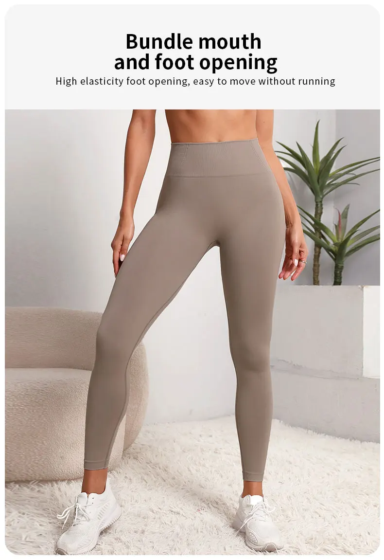 Damen-Leggings mit hoher Taille, Po-Lifting, Bauchkontrolle, Trainingshose, weich, dehnbar, bequem, für Yoga, Laufen, Sport – Detail 5