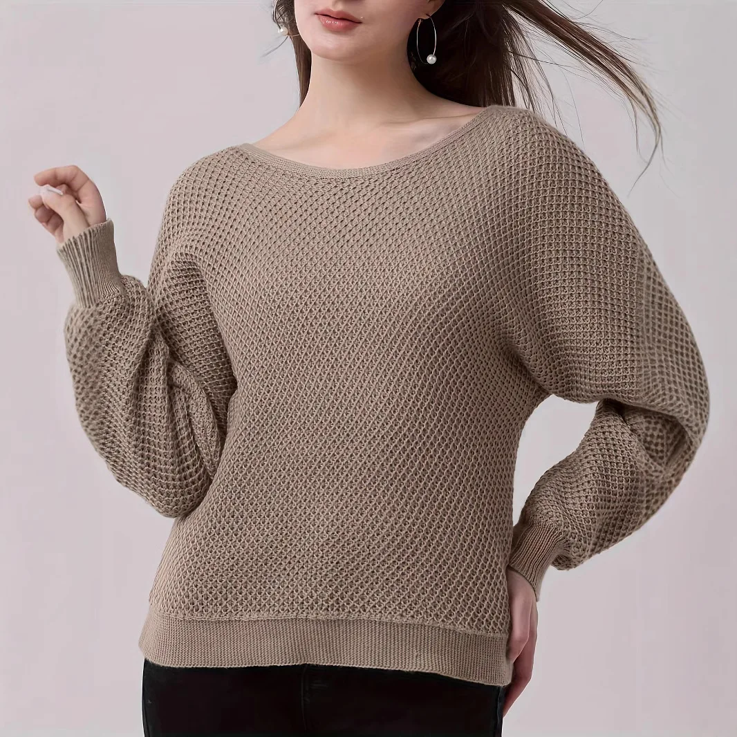 

2025 new autumn and winter women's pullover sweater bottoming knitted sweater women's solid color