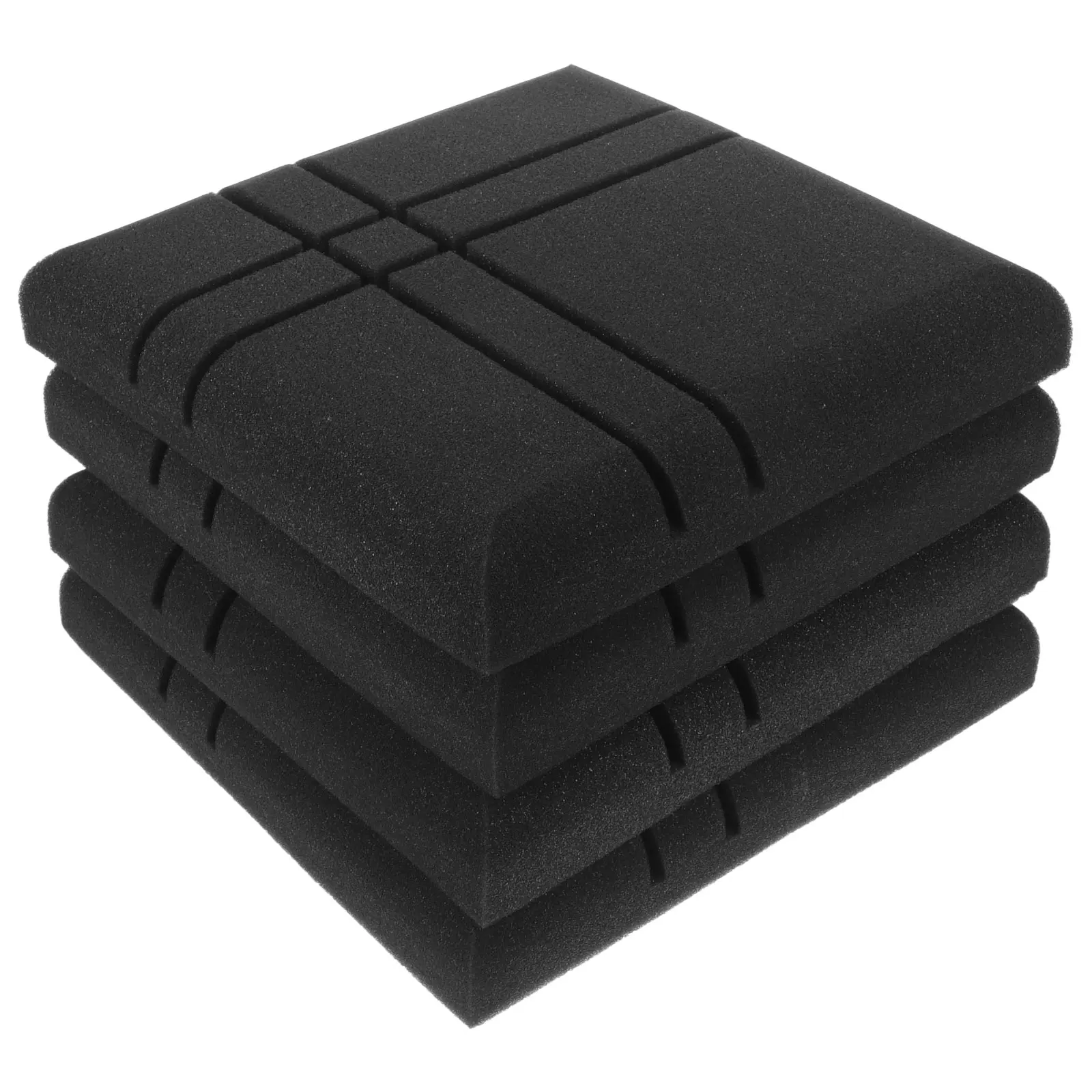 

4pcs Proof Panel Acoustic Treatment Wall Foam Panels 30x30x5cm Black Recording Foam Panels Soundproofing Studio Bedroom KTV