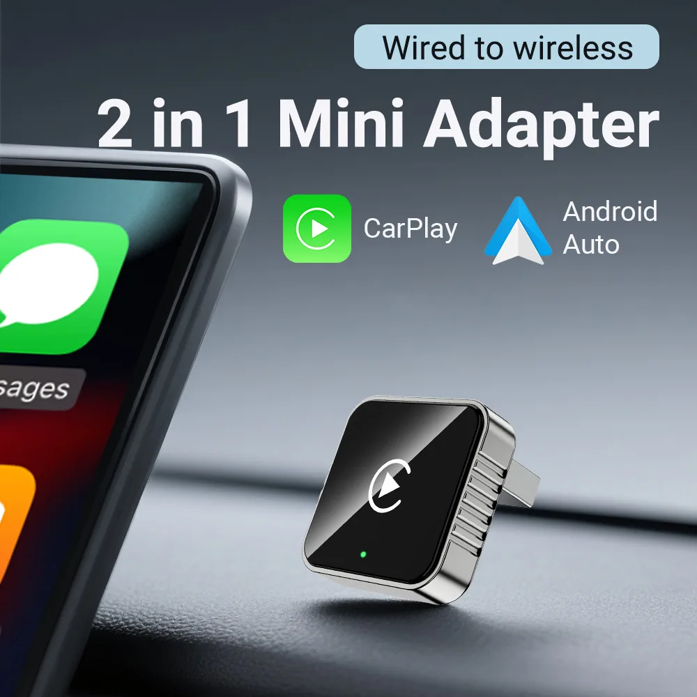 Wireless CarPlay Dongle Wireless Android Auto Adapter 2in1 Car Intelligent Systems AI Smart Box For Car With Wired CarPlay NEW