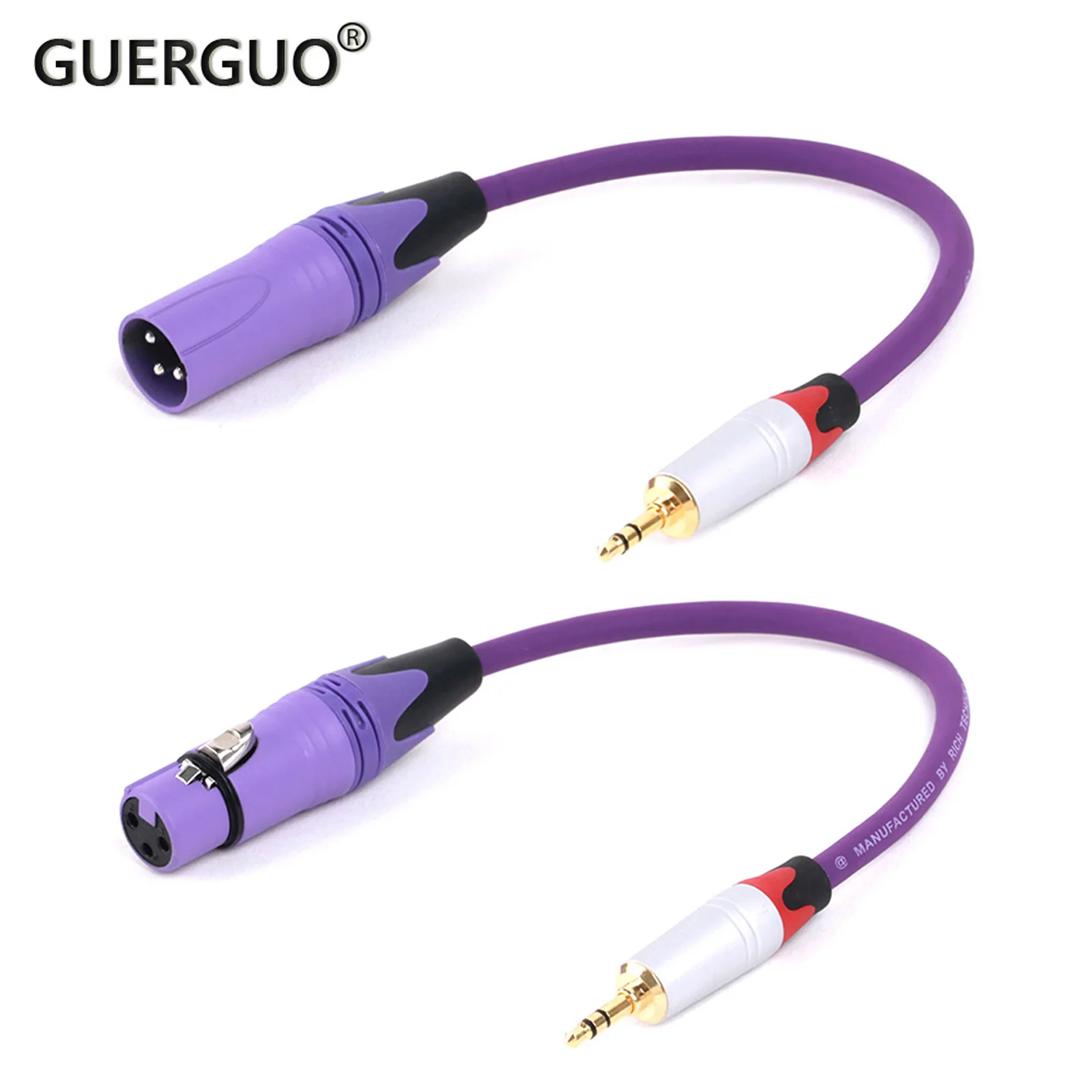 

0.3M-25M 3.5mm(1/8) TRS Male Jack Audio Converter Headphone Adapter To XLR 3Pin Female/Male Connector for Microphones Guitar Etc