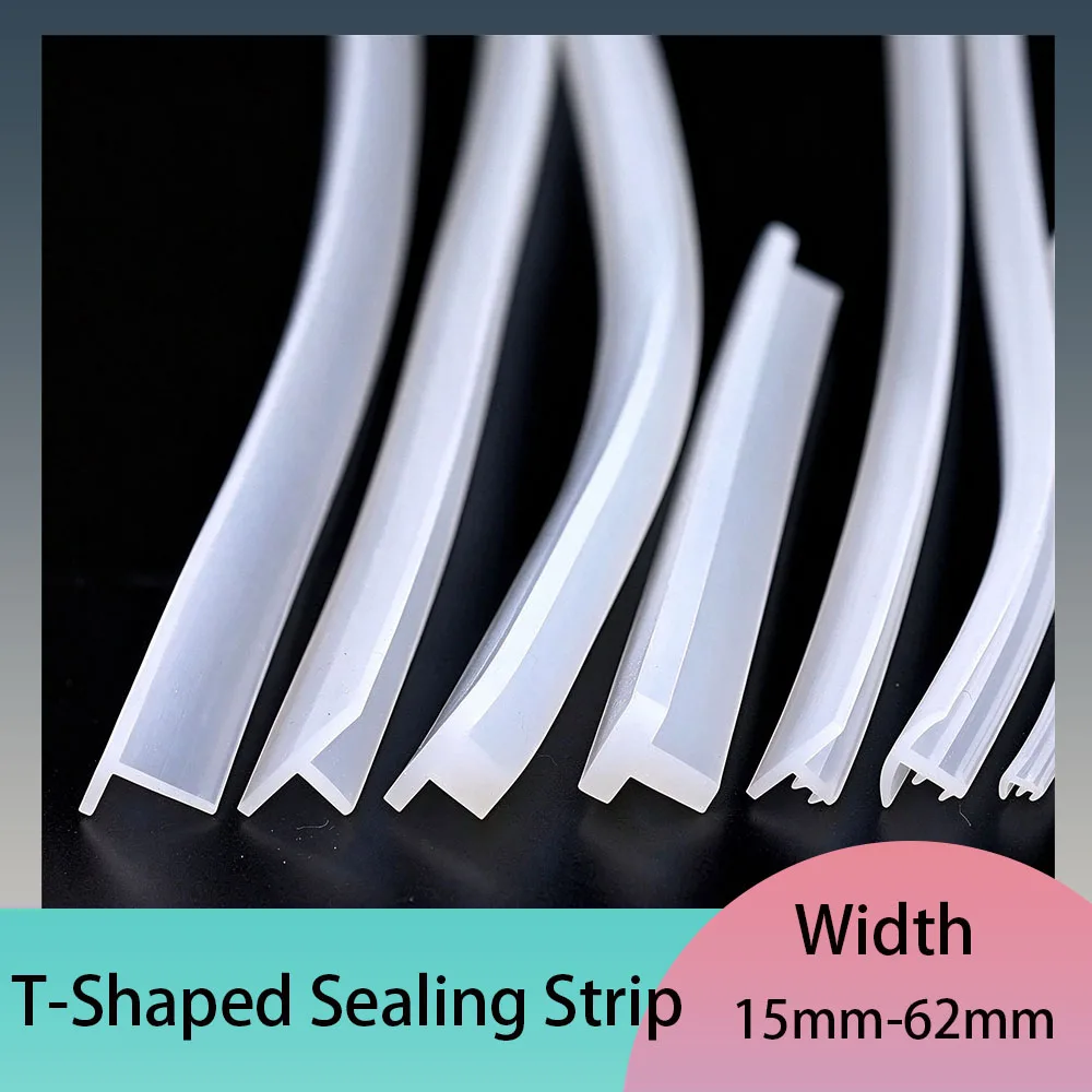 1Meter Silicone T-Shaped Gap Sealing Strip Width 15-62mm High-Temperature Resistant Embedded Sealing Dust-Proof Waterproof Strip