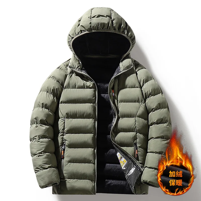 Cotton-padded Men's Fleece Winter Coat Slim Fit Fleece Padded Jacket Warm Multi-colored Down Jacket Men Jacket