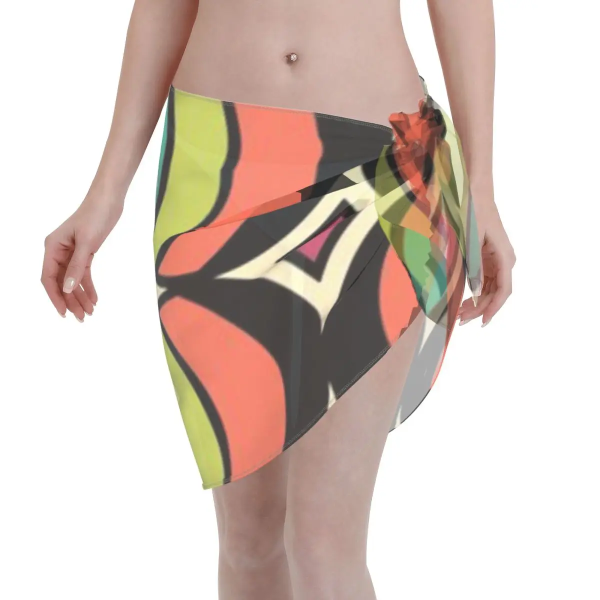 

Promotion Retro Geometric Globe Pattern 531 Women's Beach Wrap SkirtWeekend Beach Escape Boho Beach Wrap