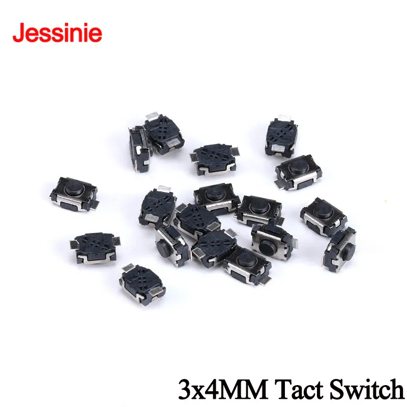 50 шт./лот 3*4*2 мм тактовый переключатель кнопка переключатель 2Pin сенсорный переключатель SMD микропереключатель 3x4x2 мм для MP3 MP4 телефон клавишный переключатель