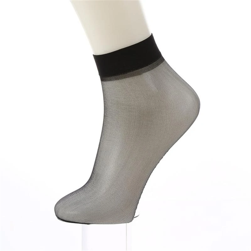 السيدات الصيف قصيرة الكاحل تنفس النايلون الجوارب القصيرة لملابس غير رسمية يومية المرأة شفافة مطاطا كريستال الحرير جورب 15UB #2