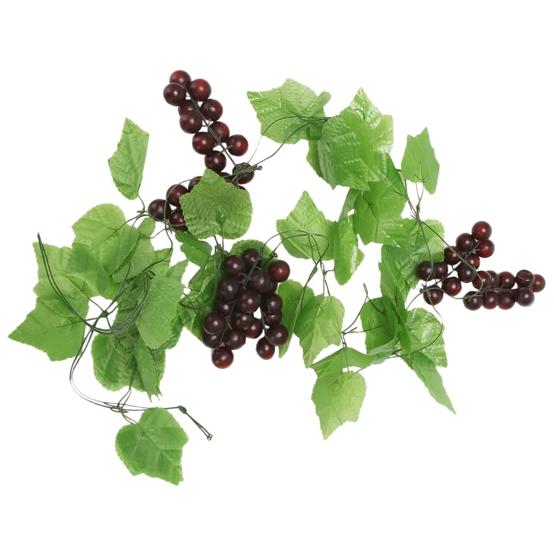 N89R  2x Artificial Grape Vine Garland Fruit for Home Garden Decoration