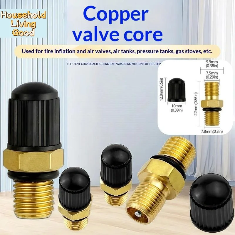 【1Pcs M8x1 High-Quality Air Valves Durable Brass Tire Valve Stems For Car Motorcycle Bike Tires Caps DIY Accessories】