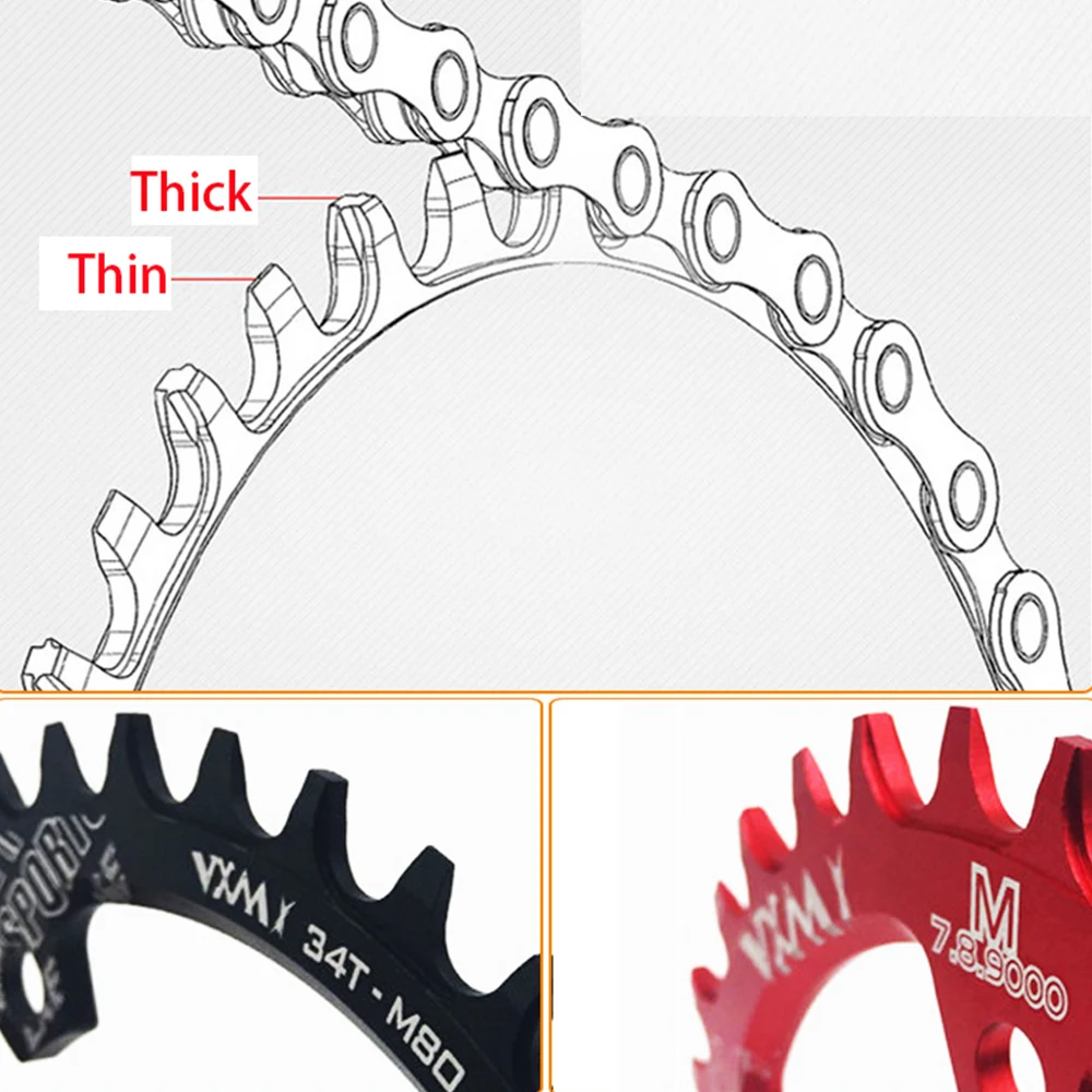 VXM Round Oval 96BCD Chainring MTB Mountain 96bcds Bike Bicycle 32T 34T 36T 38T Crown Plate For M7000 M8000 M4100 M5100