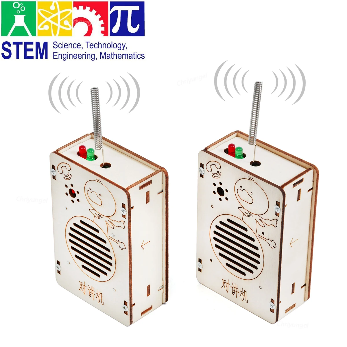 Chriyungel Houten DIY Walkie Talkie Model Kit STEM Educatieve Wetenschap Natuurkunde Speelgoed Creatief Schoolproject voor kinderen