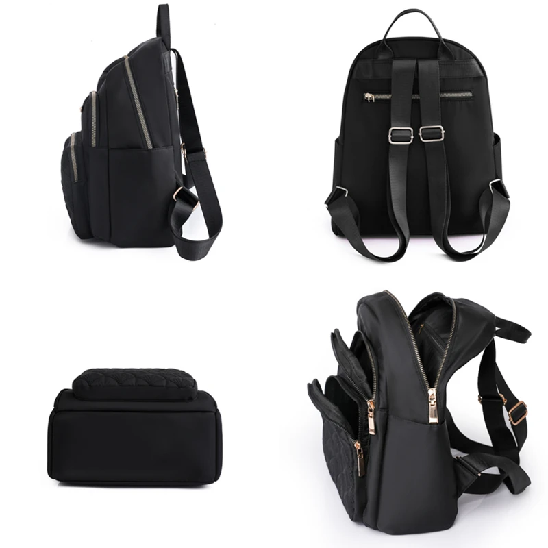 New Fashion Women Backpack Urban Casual Knapsack Trend Travel SolidColor Nylon Bag Waterproof Lightweight Female Bag Mochila Sac