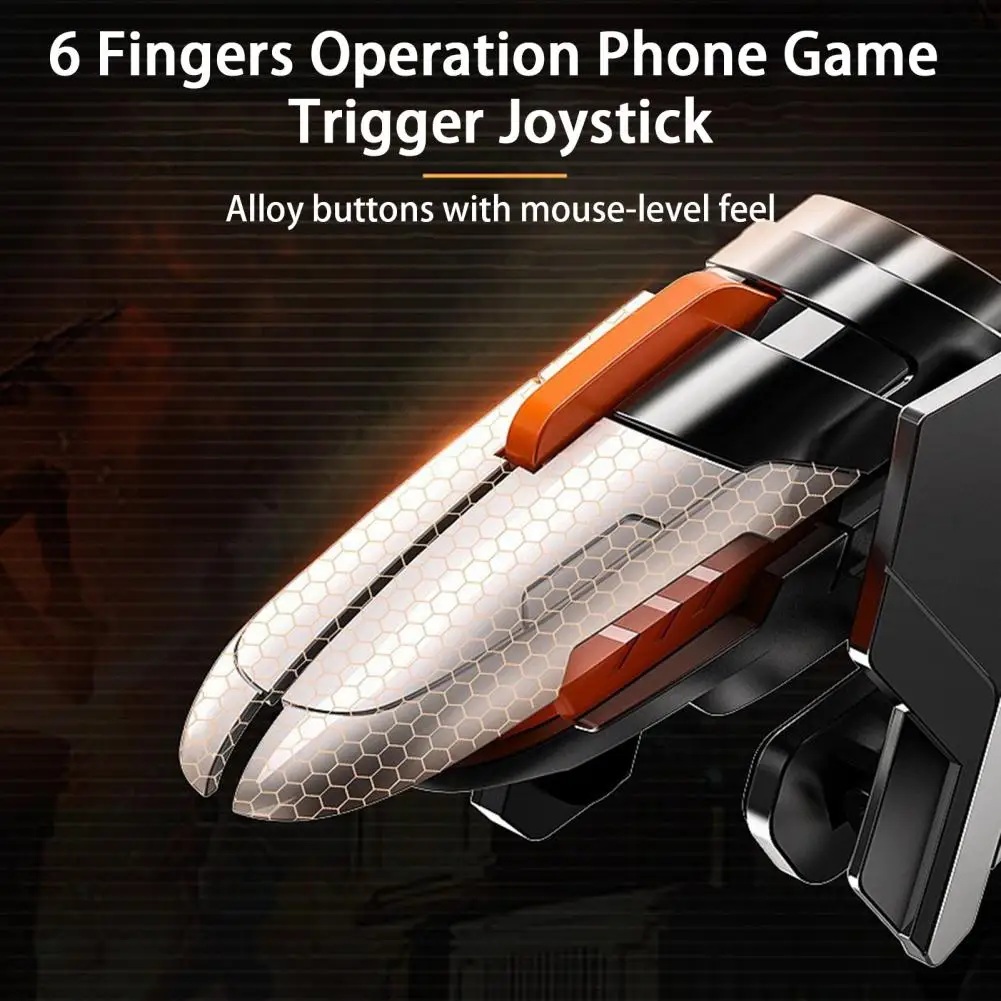 Mobile Game Controller Quick Response Low Latency High Sensitive Ultralight Wide 6 Finger Trigger Joystick Phone Supplies