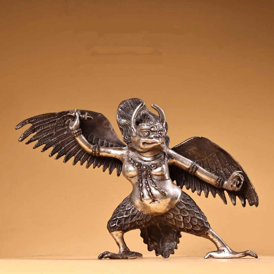 

Бронзовая позолоченная статуэтка Гаруды (Дапенг) с золотыми крыльями, тибетский буддийский стиль, для декора дома и храма Будды, Непал