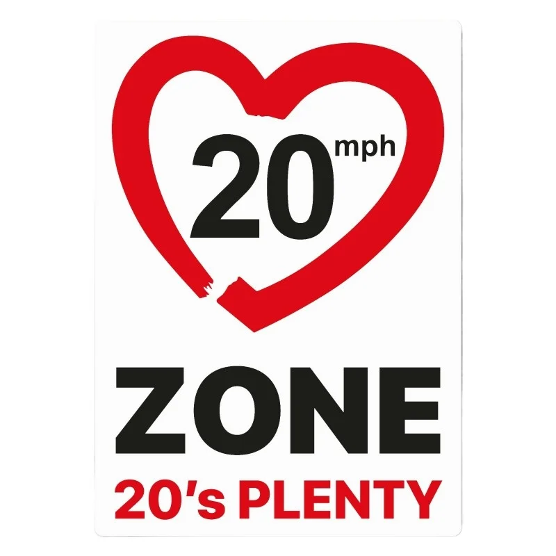Pegatinas para coche 20 MPH Zona 20 Es mucha velocidad Reducción Wheelie Bin Paquete de pegatinas Seguridad 15 cm PVC KK