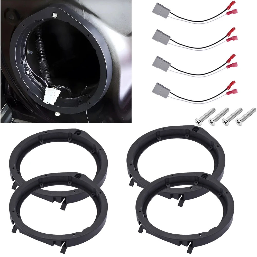 2 pares de adaptadores de altavoces para puerta de coche de 6,5 pulgadas y arnés de cableado para Honda, Civic, CR-V, Insight, Pilot, Ridgeline
