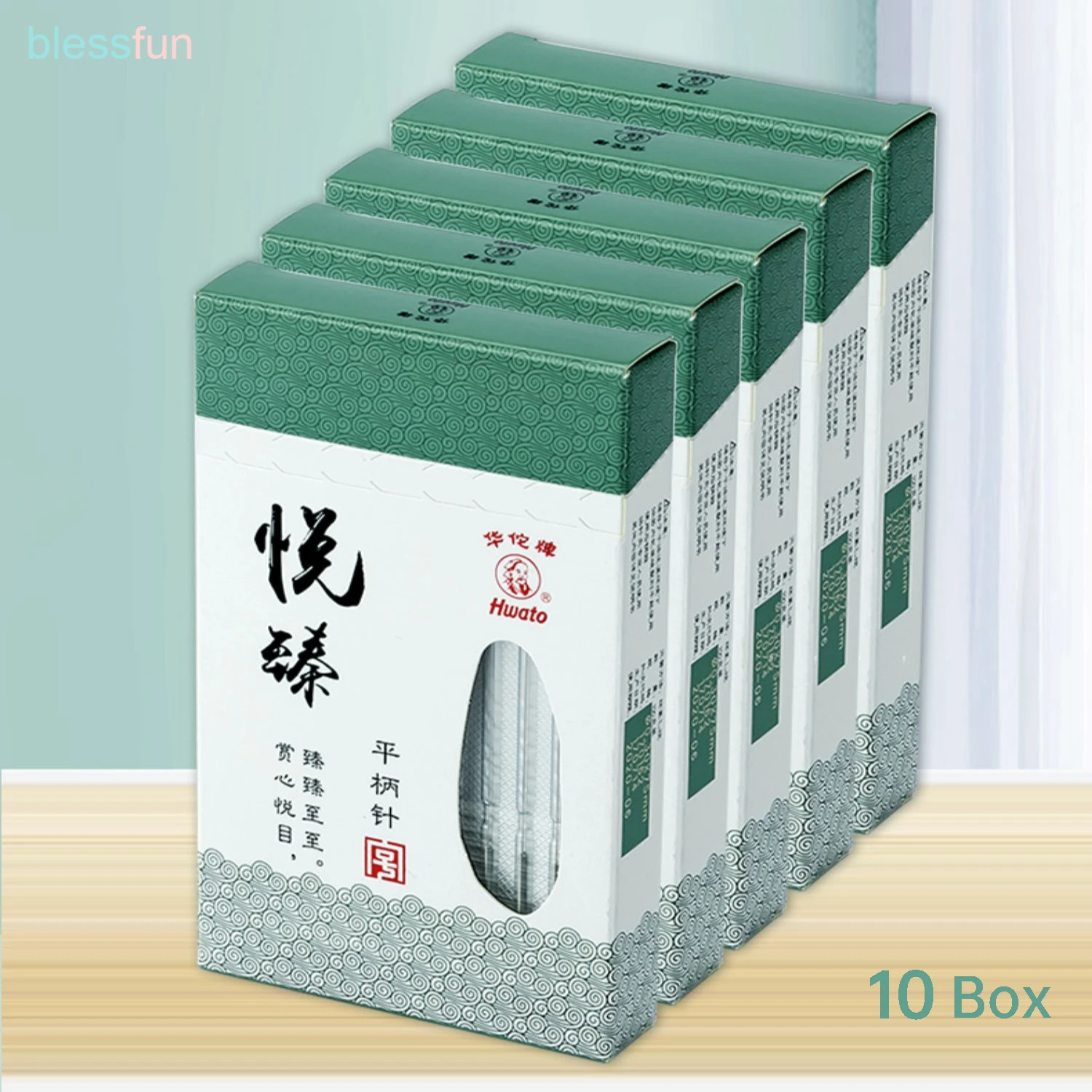 10box*100pcs/pack New Sterile Acupuncture Needle 1000 Hwato Flat Handle Needle Asepsis Disposable Aluminum Foil Packing