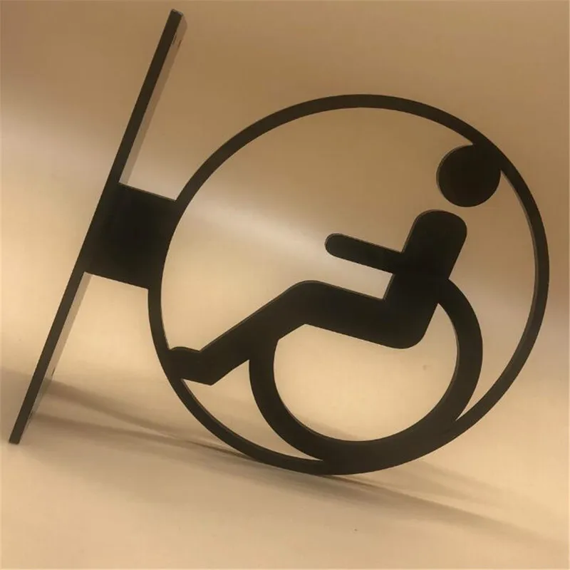 3D Side Mount Wc Signs Door Sticker Men & Women Restroom Toilet Sign Doorplate Tips Guide Creative Signage Acrylic Plaque